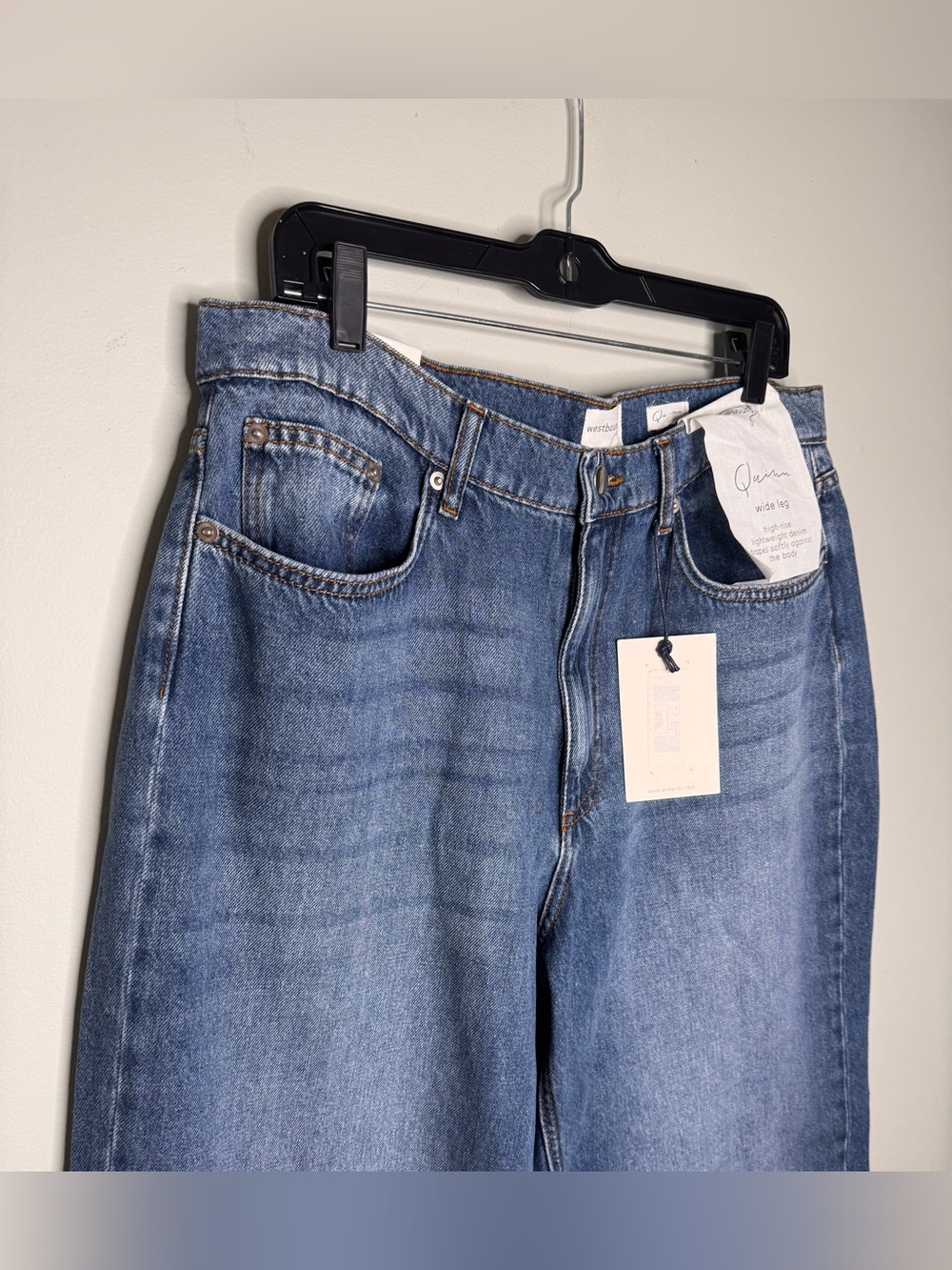 Westbound NWT Women’s Wide Leg Retro  Medium Wash Denim Jeans - Size 16S - Picture 2 of 11